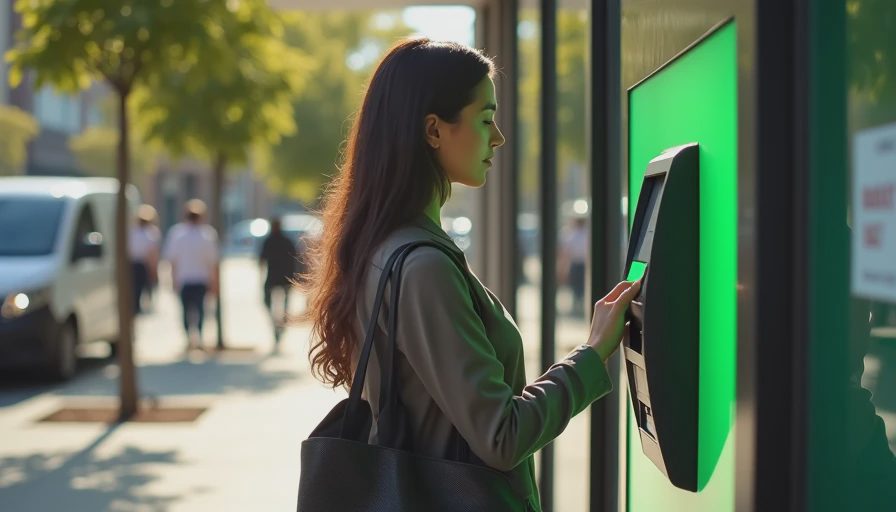 Illustration for green atm skimmer